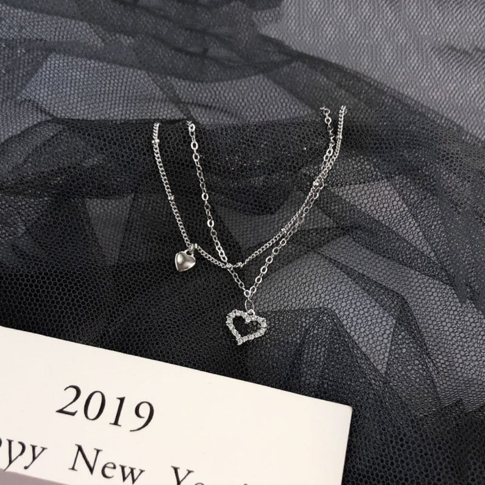 NEW 925 Sterling Silver Diamond Heart Layer Anklet - Picture 6 of 12